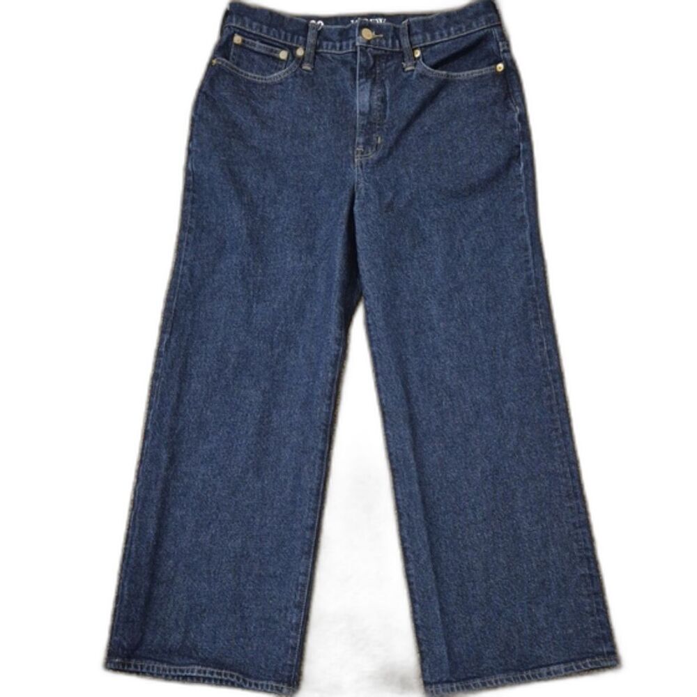 J.Crew Re-96- IDG 96 Slim Wide Leg Jeans 30 Dark Wash High Rise 90s Inspired